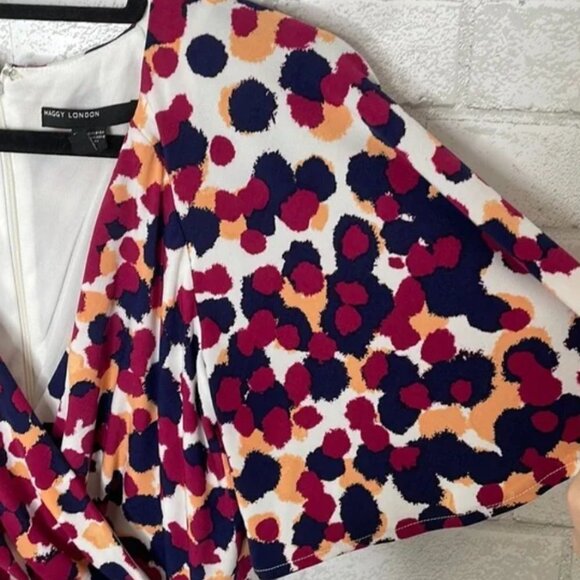 NWT Maggy London Faux Wrap Midi Dress - Picture 9 of 15